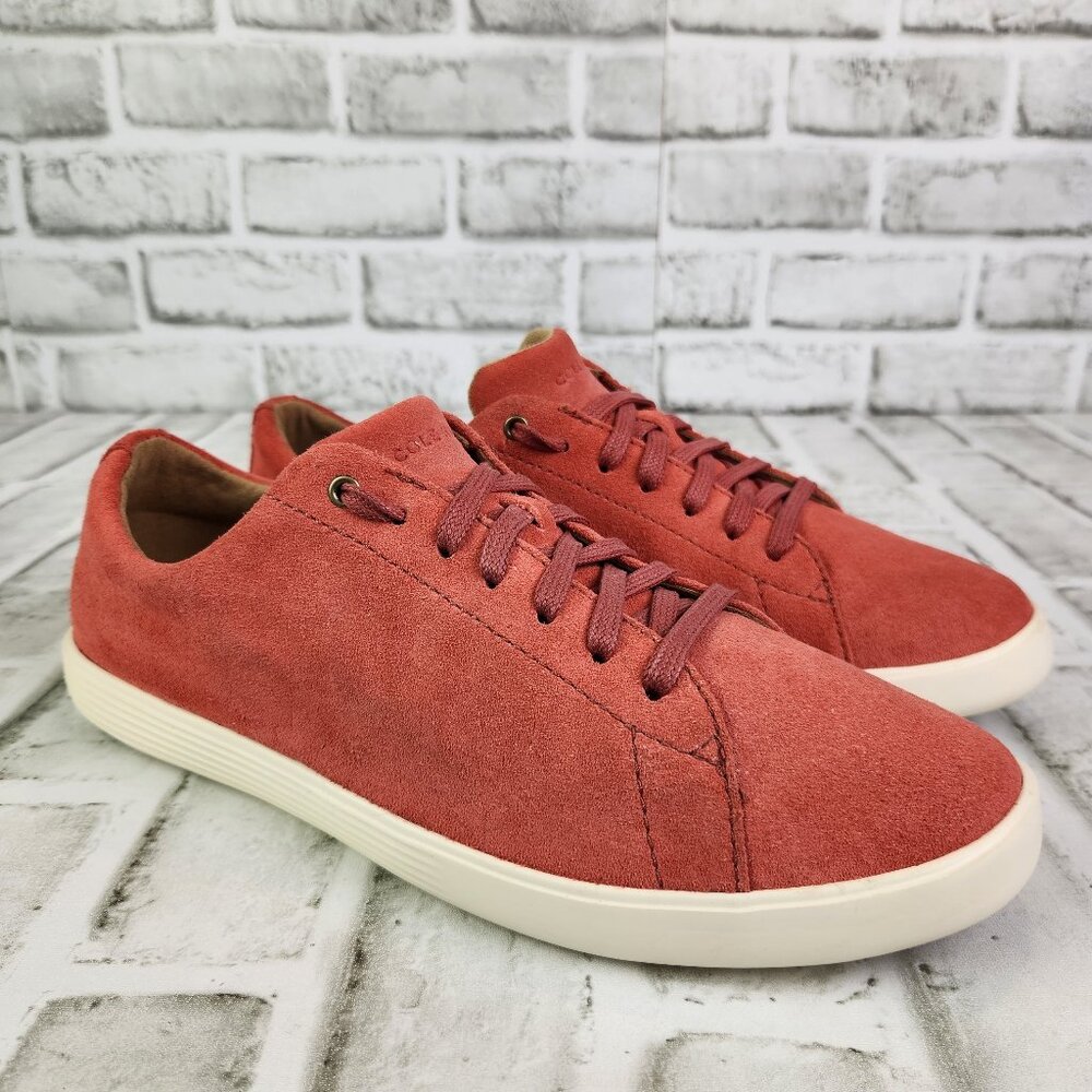 Cole Haan Women's Grand Crosscourt II Women's 9.5 B Red Orange Suede Low Sneaker